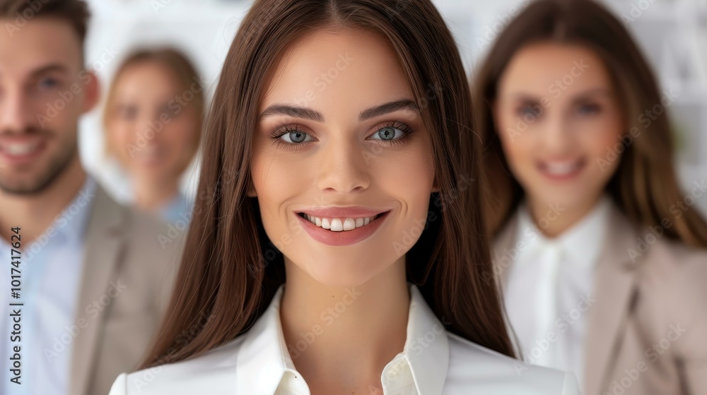 A vibrant team of diverse business professionals confidently smiles at the camera, embodying success and unity in the workplace. A vibrant team of diverse business professionals confidently smiles at the camera, embodying success and unity in the workplace.