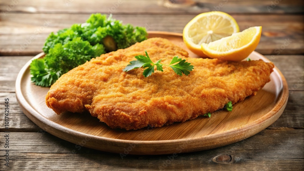 Authentic breading process of a cordon bleu schnitzel Authentic breading process of a cordon bleu schnitzel
