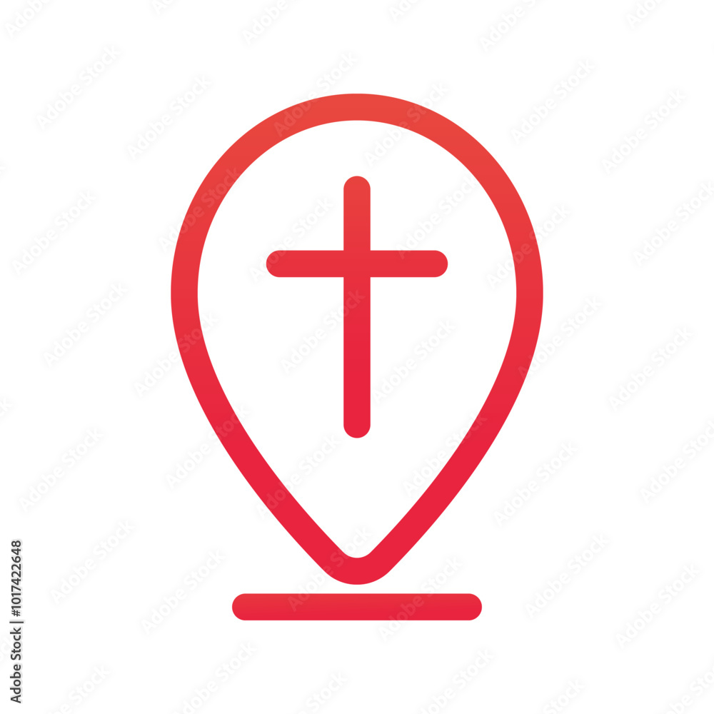 Church location icon design illustration Church location icon design illustration