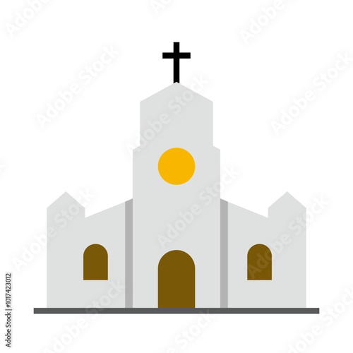 Church building icon graphic  design illustration