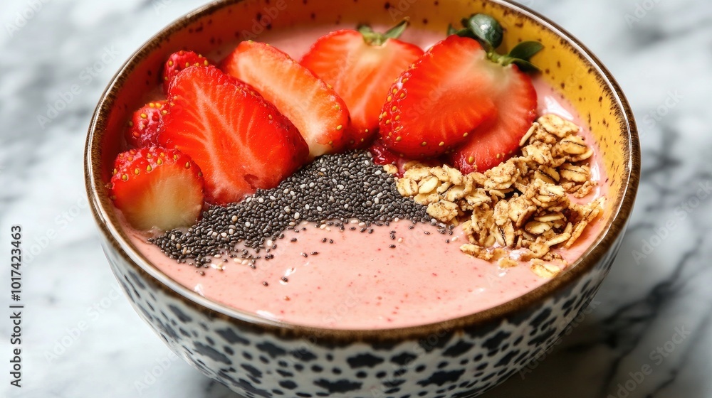 Fresh Berry Smoothie Bowl with Granola and Chia Seeds Fresh Berry Smoothie Bowl with Granola and Chia Seeds