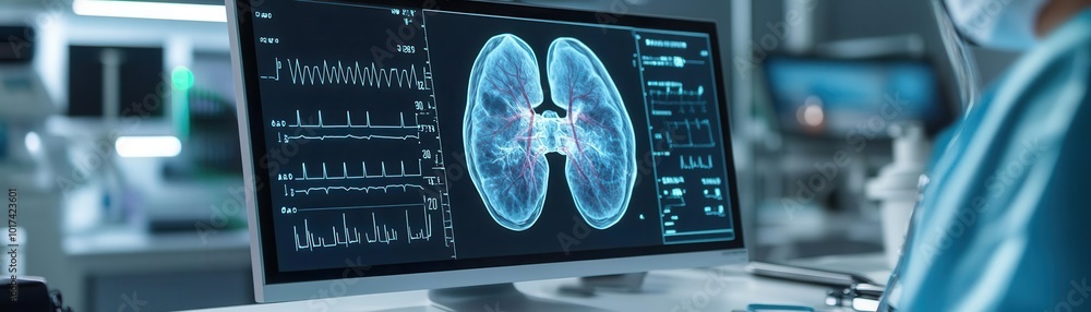 Pneumonia recovery support, smart healthcare holograms, futuristic medical sensors Pneumonia recovery support, smart healthcare holograms, futuristic medical sensors