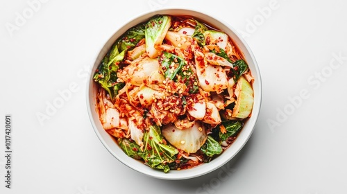 Fresh and Spicy Vegetable Kimchi in a Bowl