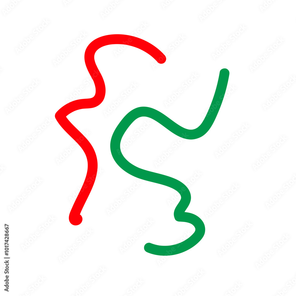 Green red squiggle lines decor Green red squiggle lines decor