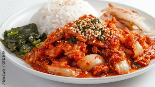 Flavorful Korean Dish with Rice and Vegetables