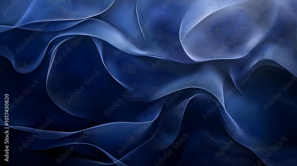 Obraz premium Abstract Blue Wavy Background Illustration