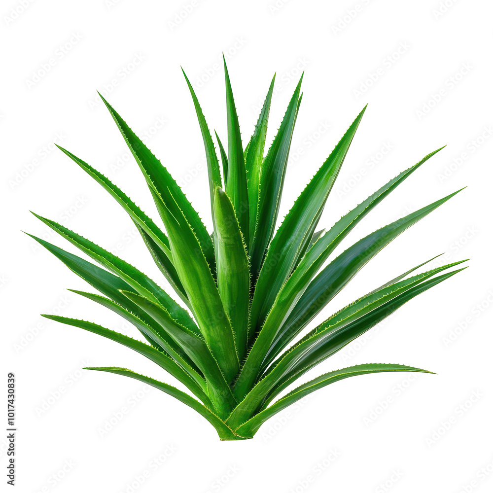 A vibrant agave bush stands out against a white backdrop, showcasing its bold shapes and hues. A vibrant agave bush stands out against a white backdrop, showcasing its bold shapes and hues.