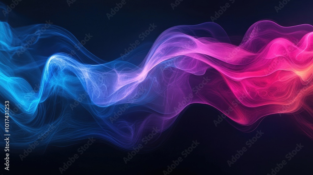 Colorful Abstract Waves of Light and Smoke Colorful Abstract Waves of Light and Smoke