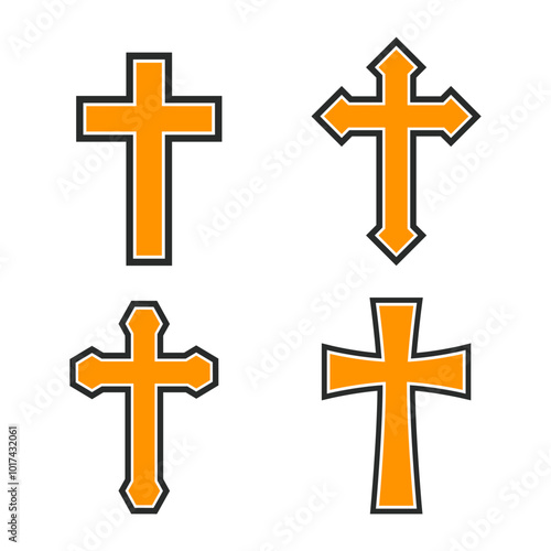 Christian  cross icon graphic  design illustration