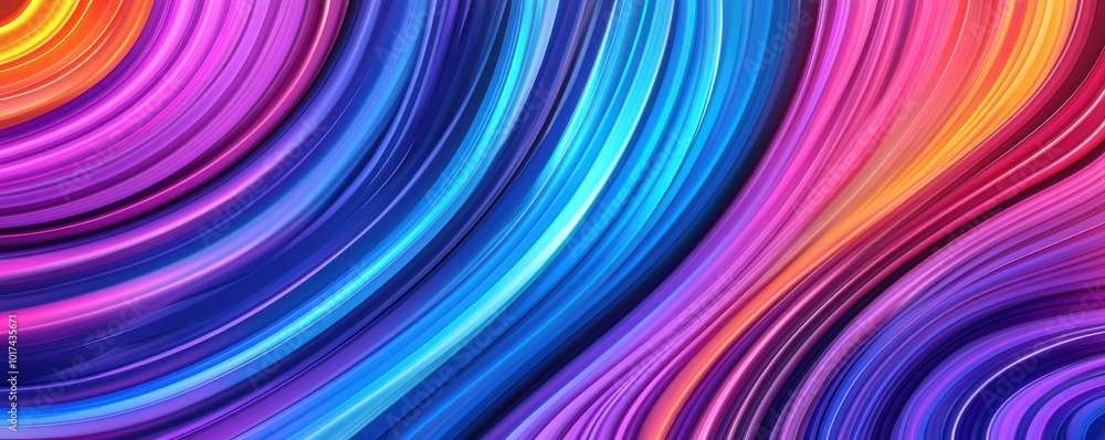 Obraz premium Radiant Neon Wave Pattern in Smooth Hues