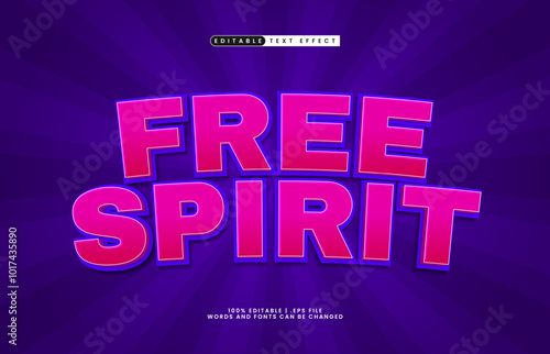 free spirit editable text effect with a vibe and happy text style