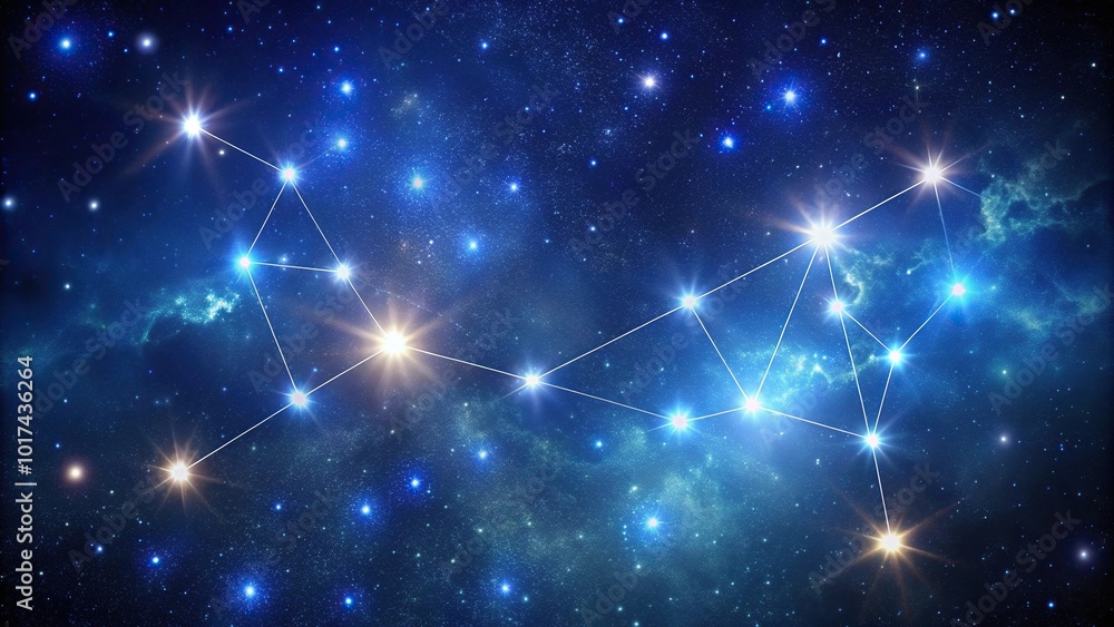 Astrology illustration with Gemini constellation in the night sky Astrology illustration with Gemini constellation in the night sky