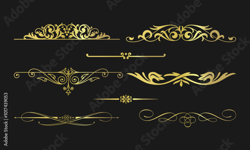 Elegant vintage dividers collection for decorative borders and ornamental designs

