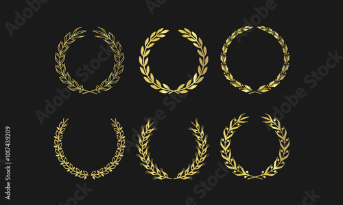 Elegant laurel wreath collection for awards, achievements, and decorative designs

