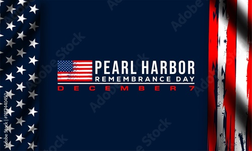  Pearl Harbor Remembrance Day December 7 background Vector Illustration