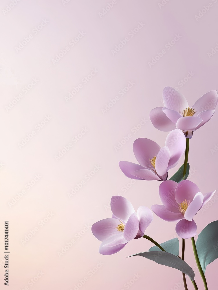 Obraz premium A delicate and elegant Sweetest Day poster featuring pink flowers blooming on a pastel pink background. This design symbolizes love, beauty, sweetness, and new beginnings.