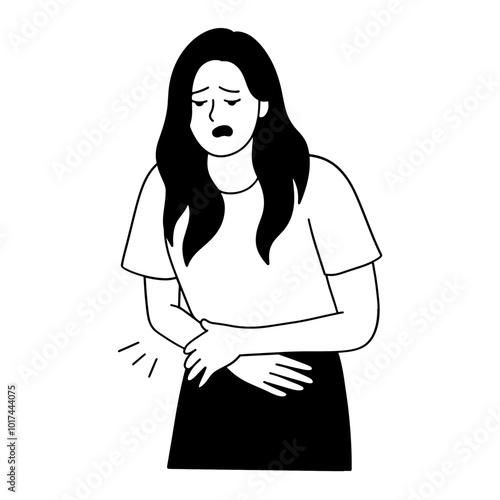 Woman having stomachache