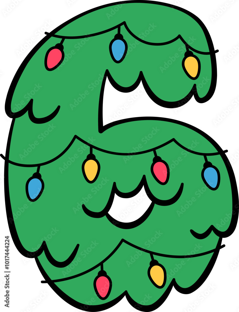 6 Six Christmas Tree Hanging Light Decor Number 6 Six Christmas Tree Hanging Light Decor Number