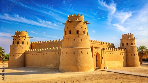 Wallpaper Mural Ancient Al Jahili Fort in Al Ain, Abu Dhabi, UAE Close-Up Torontodigital.ca
