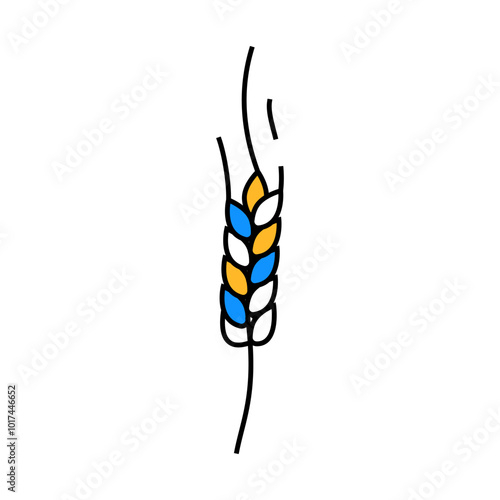 spikelet yellow wheat line icon vector. spikelet yellow wheat sign. isolated symbol illustration