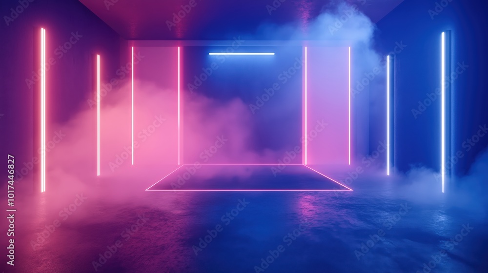Abstract background of deep blue and pink neon lights Abstract background of deep blue and pink neon lights