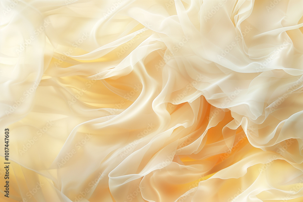 Elegant transparent cream-colored fluid texture resembles flower petals Elegant transparent cream-colored fluid texture resembles flower petals