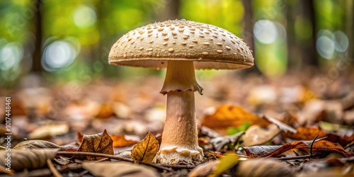 Agaricus placomyces mushroom in fall woodland photo