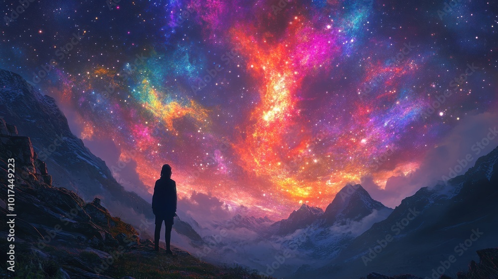 Starry Night Mountainscape Starry Night Mountainscape