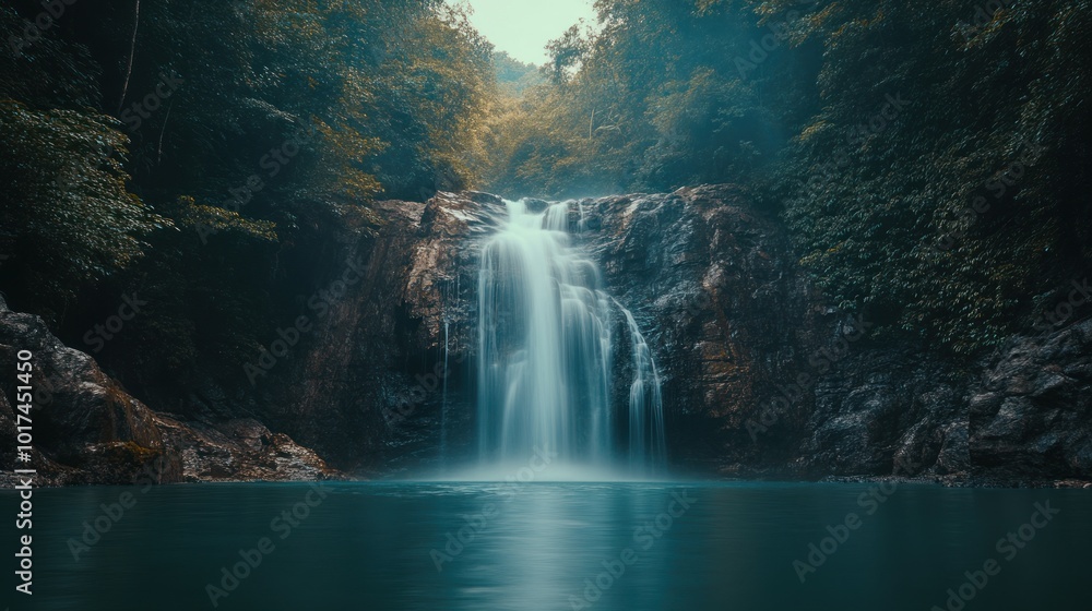 Waterfall in a Lush Jungle Waterfall in a Lush Jungle