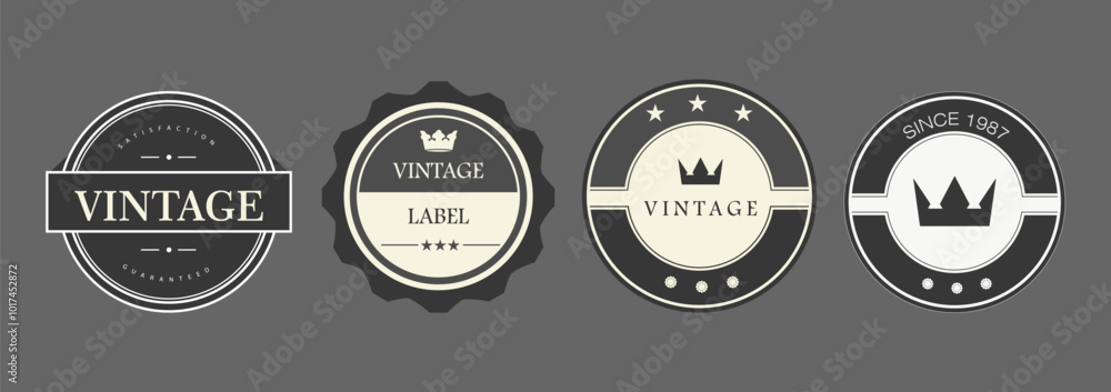 Obraz premium Vintage label and badge collection for retro branding and packaging design