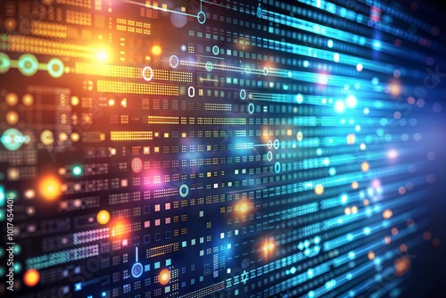 Wallpaper Mural Abstract technology background with bright shapes data concept Torontodigital.ca