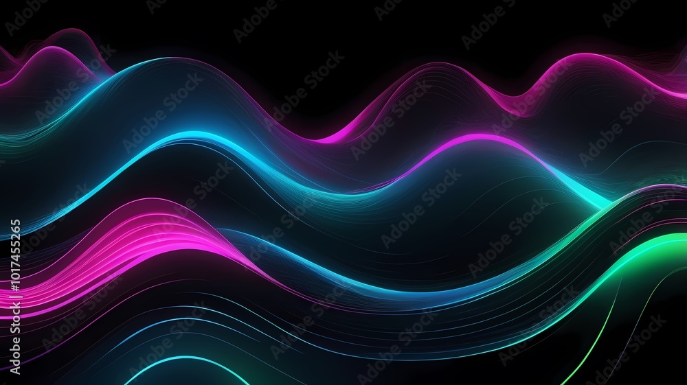Gentle Waves: Abstract Line Art Backgrounds with Flow. Ai Generated Gentle Waves: Abstract Line Art Backgrounds with Flow. Ai Generated