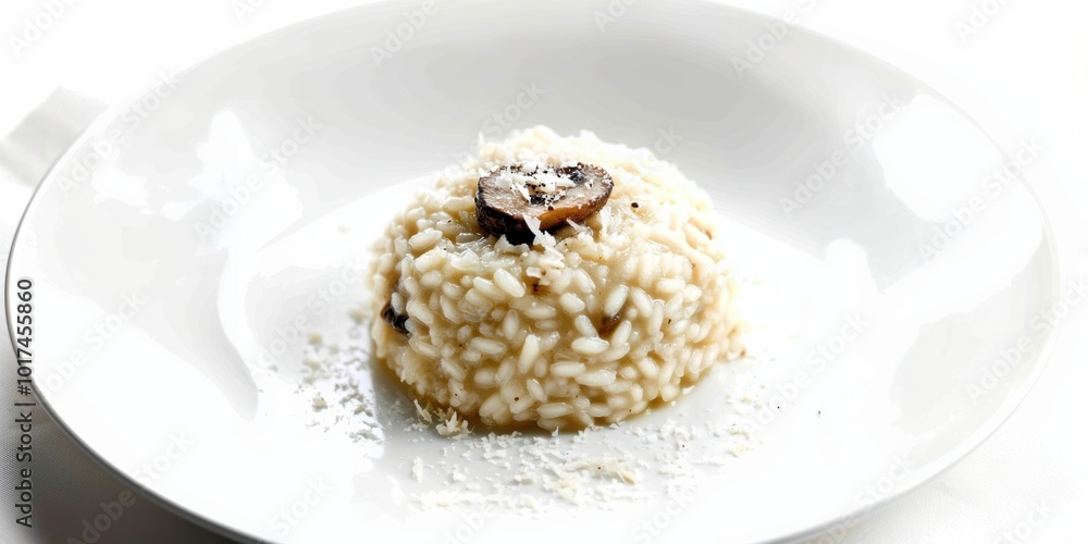 a plate with rice and mushrooms on it a plate with rice and mushrooms on it