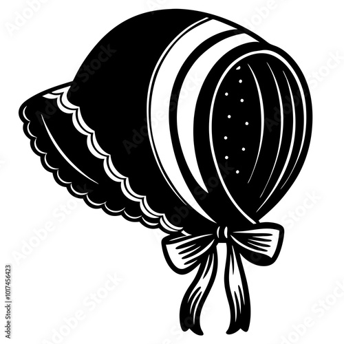 Bonnet Fashion Accessories, bonnet Silhouette vector, Fashion item