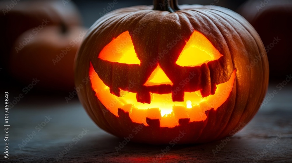Closeup pumpkin lantern