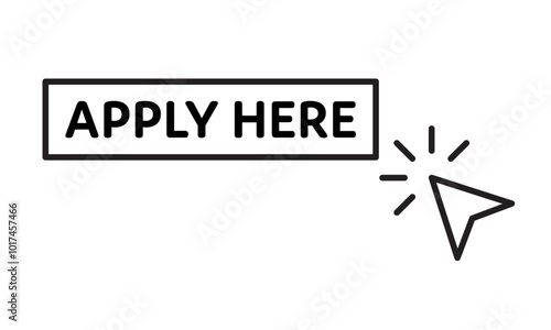 apply here icon, simple vector flat icon isolated on white background