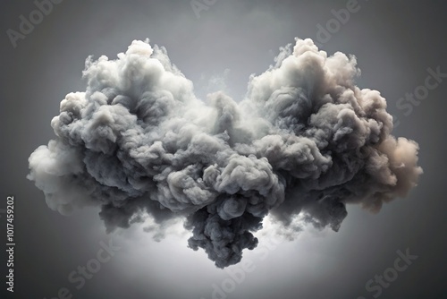 Abstract image of billowing gray smoke on gray background