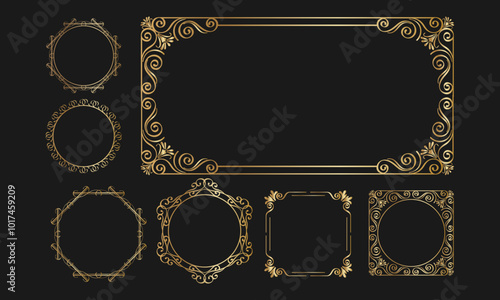 Ornate vintage frame collection for invitations and decorative design projects

