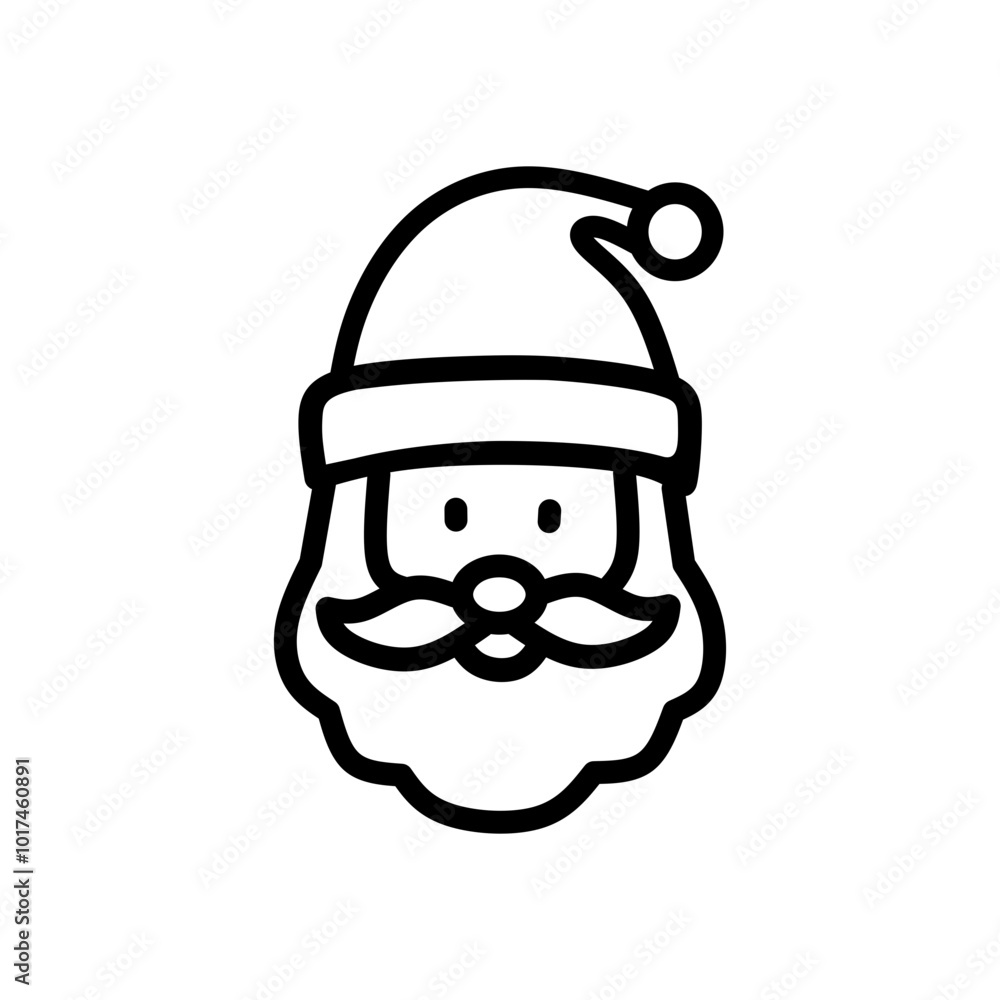 Hand Drawn Santa Claus Head Vector, Cute Santa Claus Icon, Santa Claus Line Art Illustration Hand Drawn Santa Claus Head Vector, Cute Santa Claus Icon, Santa Claus Line Art Illustration