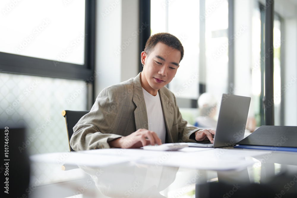 Business man working using laptop computer Hands typing keyboard. Professional investor working start up project. business planning in office. Technology business Business man working using laptop computer Hands typing keyboard. Professional investor working start up project. business planning in office. Technology business
