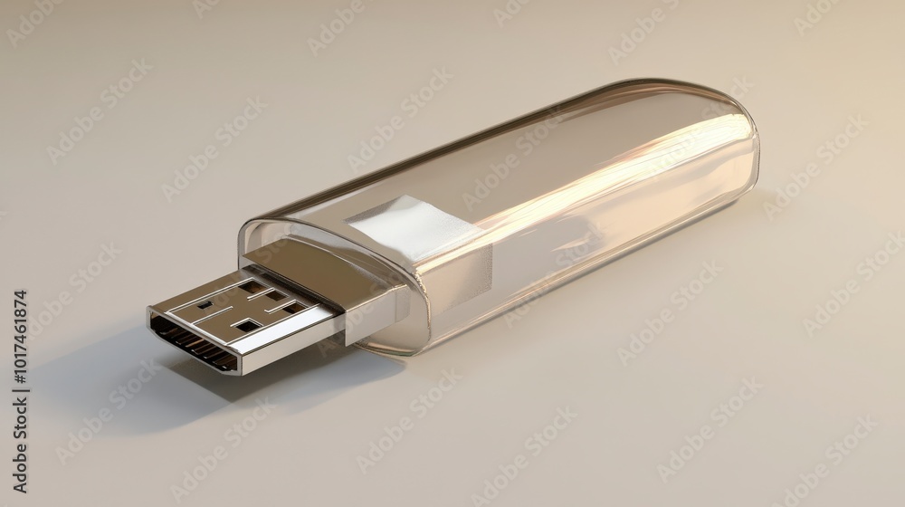 A clear usb flash drive with a transparent plastic casing A clear usb flash drive with a transparent plastic casing