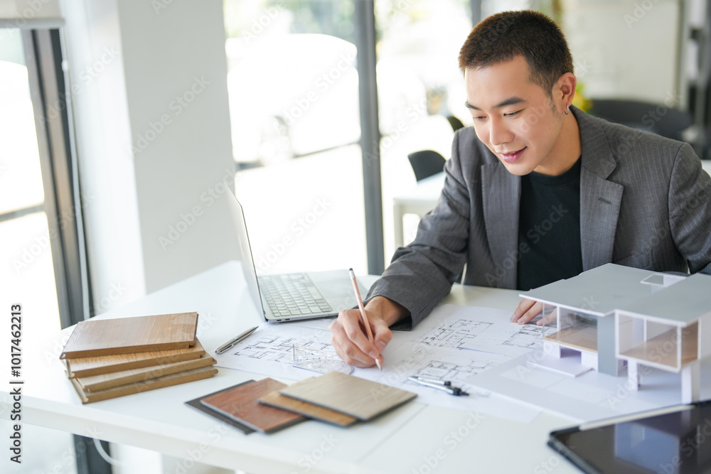 Architecture Man drawing on architectural Creative project business architecture building construction Industrial engineering Achievement Planning Design on eco blueprint Architecture Man drawing on architectural Creative project business architecture building construction Industrial engineering Achievement Planning Design on eco blueprint