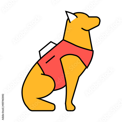 police dog crime line icon vector. police dog crime sign. isolated symbol illustration