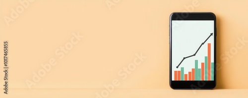 Wallpaper Mural Stock price projection report on a mobile device, showing a line graph with estimated growth and potential dips Torontodigital.ca