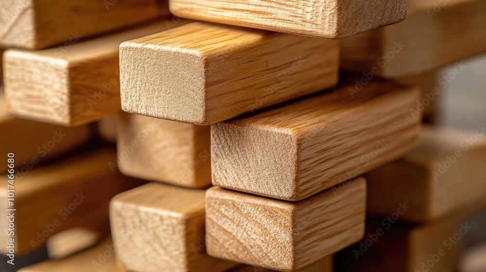 Close-Up of Wooden Blocks Stacked Elegantly Close-Up of Wooden Blocks Stacked Elegantly