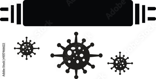 Antimicrobial Lighting icon. UV sterilization and disinfectant lamp sign. Bactericidal UV lamp symbol. UV light disinfection logo. flat style.