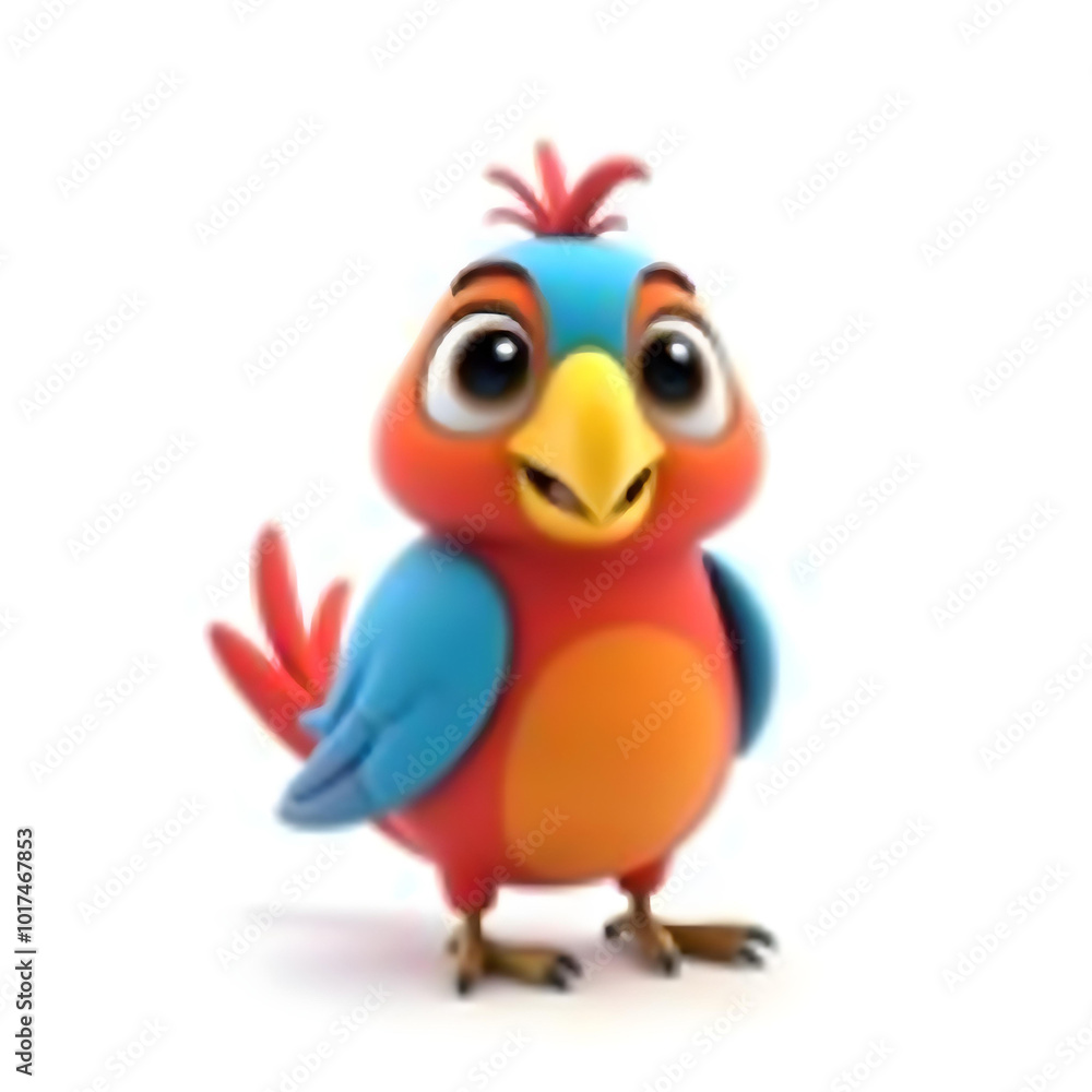Naklejka premium 3d cartoon cartoon parrot animal