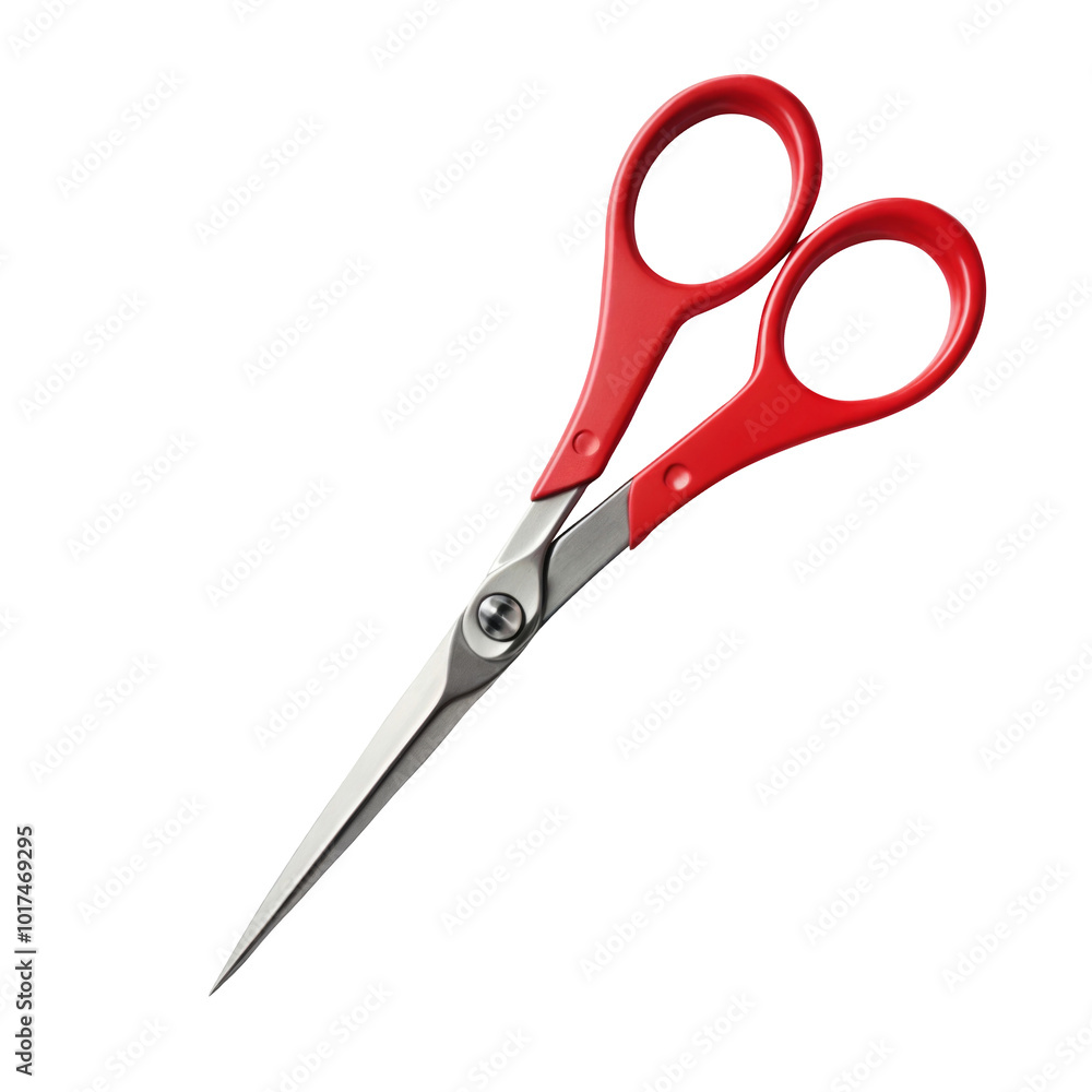 Red scissors on transparent background PNG Generative AI Red scissors on transparent background PNG Generative AI