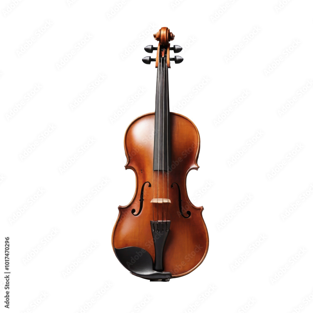Fototapeta premium Classical stringed violin on transparent background PNG Generative AI