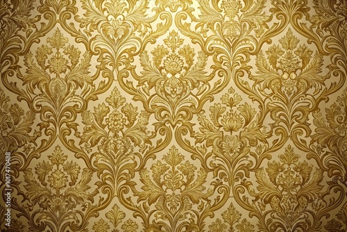 Aerial gilded wallpaper with intricate patterns